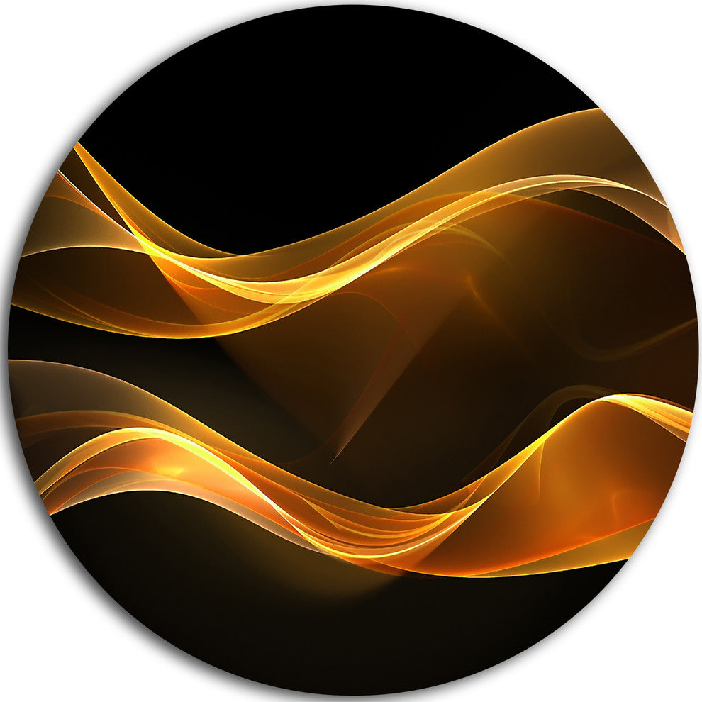 Straight Pink Waves, Abstract Digital Art Disc Metal Wall Art, 36"
