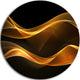 Straight Pink Waves, Abstract Digital Art Disc Metal Wall Art, 36"