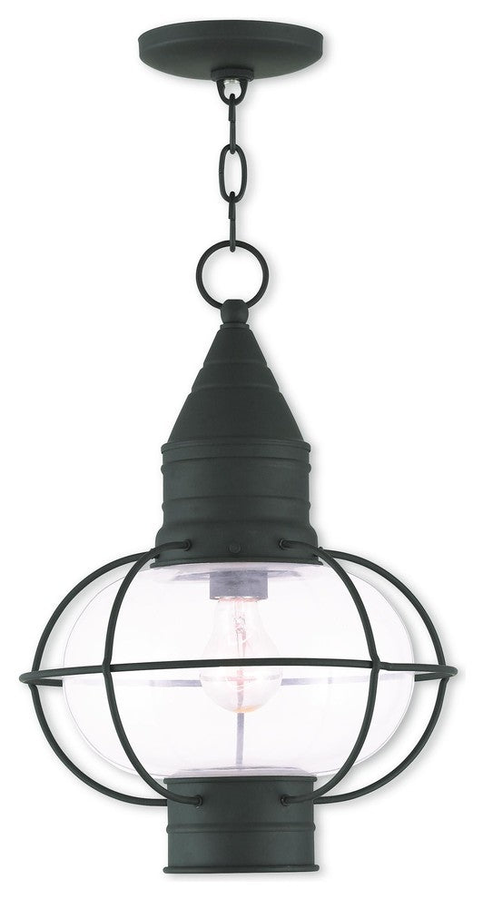 Newburyport 1-Light Chain Lantern, Black