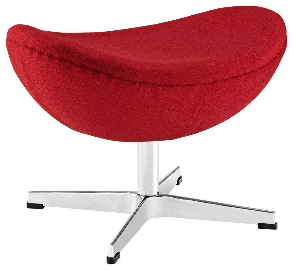 Modern Contemporary Living Room Wool Ottoman Red