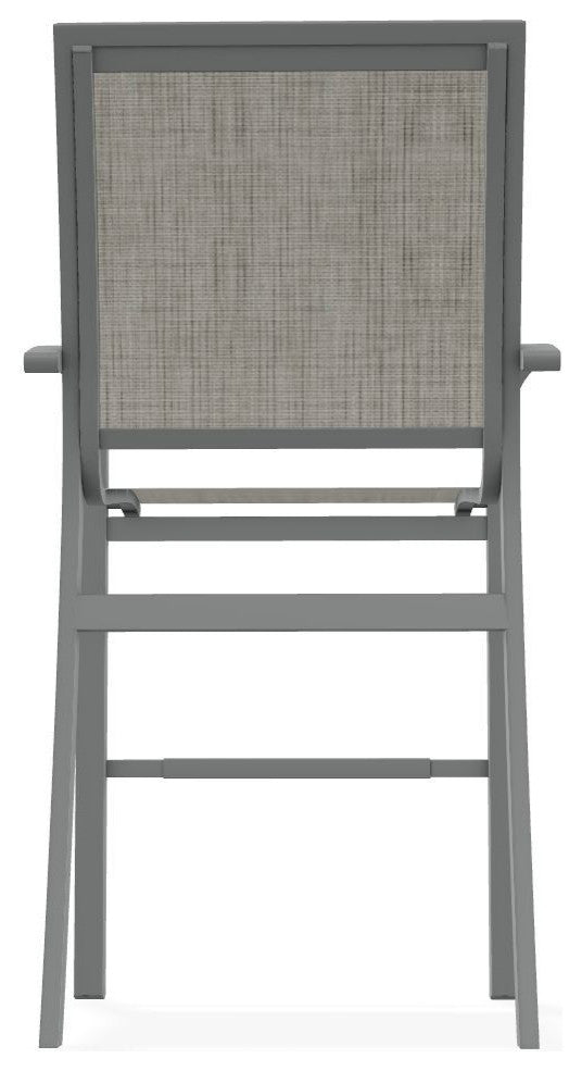 Kendall Sling Bar Height Stackable Outdoor Stool, Smoke/Graphite