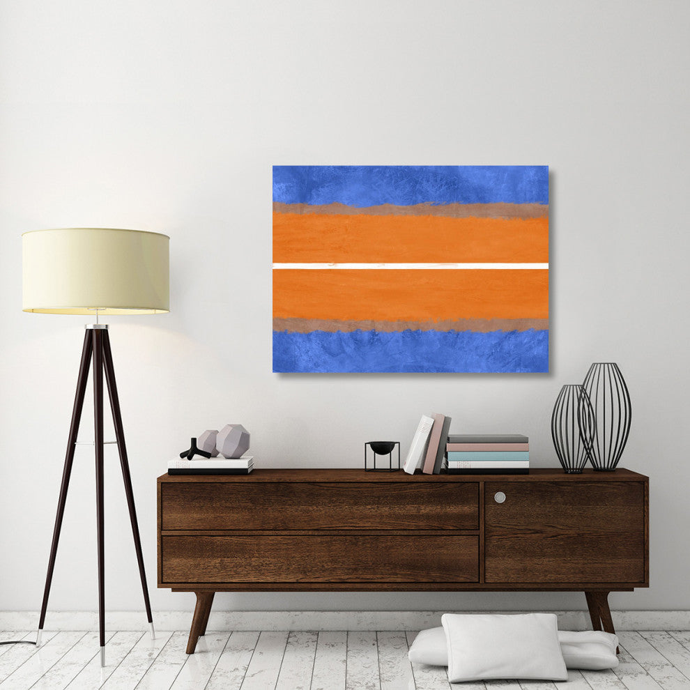 "Blue And Orange Abstract Theme 4" Fine Art Print