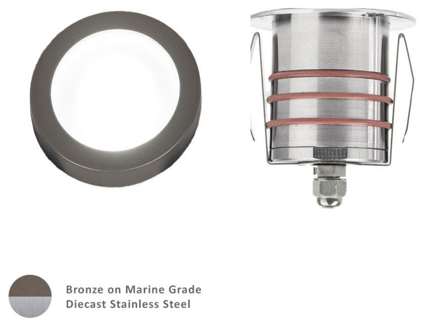 WAC Lighting LED 2" 12V Indicator Light, Bronzed Stainless Steel