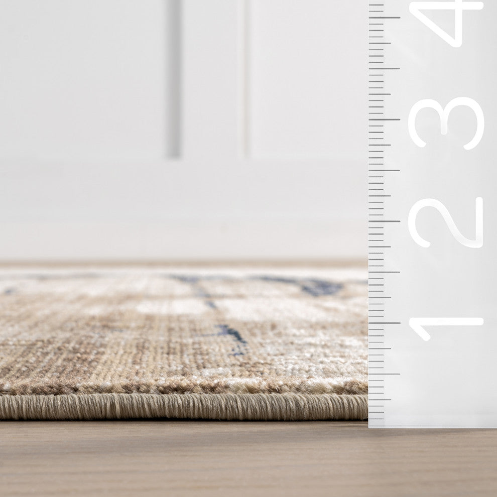 Rielle Contemporary Abstract Area Rug, Light Brown 10'x13'
