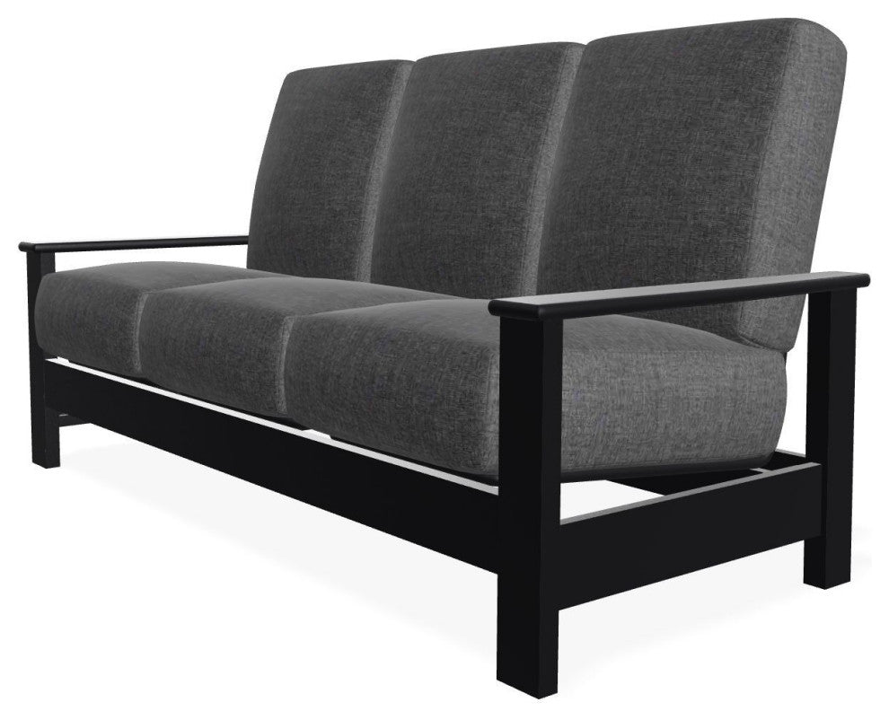 Leeward Deep Seat 3-Seat Outdoor Sofa, Slate/Black