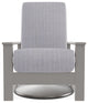 Leeward Deep Seat Outdoor Hidden Swivel Rocker, Ticking Fog/Warm Gray