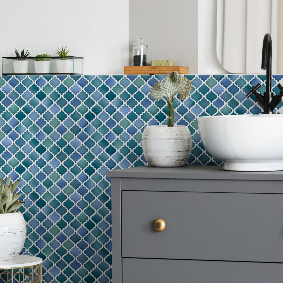 Hudson Tangier Mosaic Floor and Wall Tile, Blue