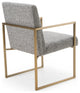 Modrest Suzanne Modern Grey Fabric + Antique Brass Dining Chair