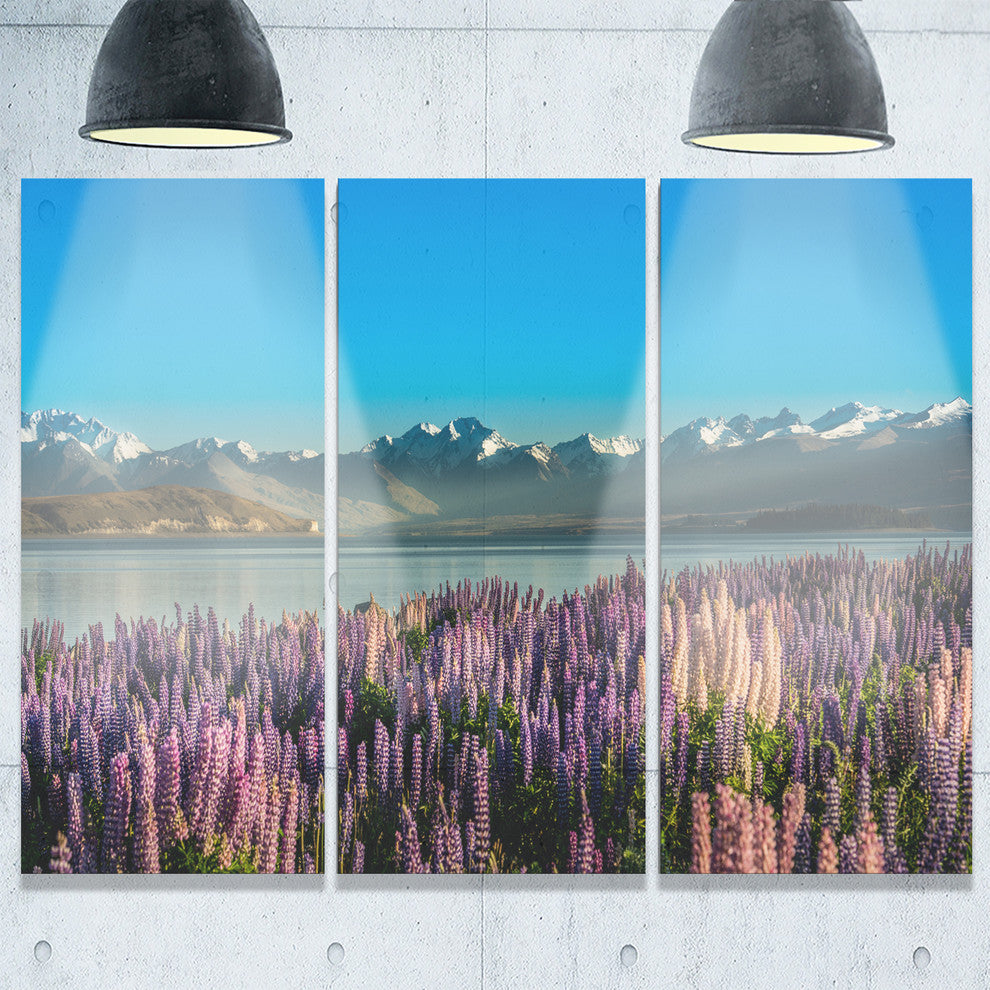 "Incredible Mountains Waters and Flowers" Metal Wall Art, 3 Panels, 36"x28"