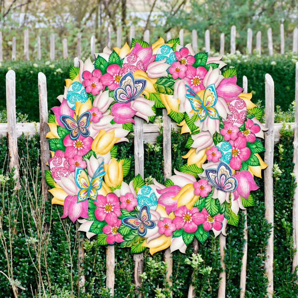 Flowers Spring Wreath Door Hanger