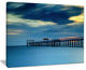 "Wooden Pier and Turquoise Seashore" Sea Pier and Bridge Art Canvas, 40"x30"