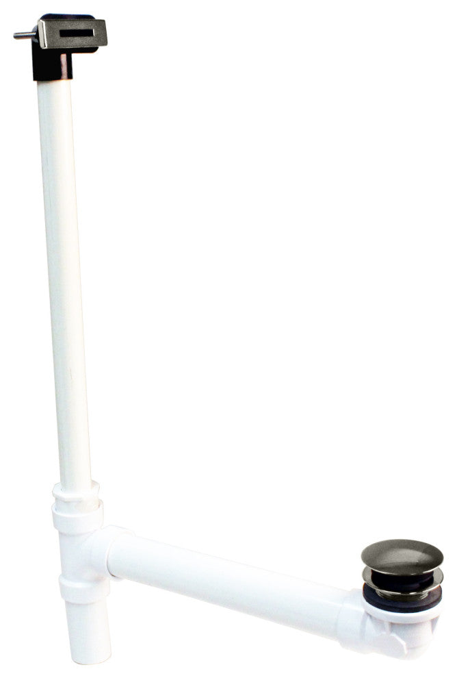 Westbrass Low Profile Sch. 40 PVC Tub Waste, ADA Approved Tip-Toe Drain, Polished Nickel