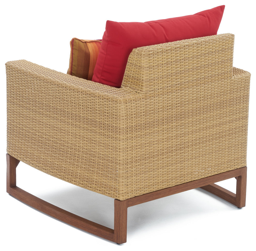 Milea 4 Piece Sunbrella Outdoor Patio Seating Set, Sunset Red