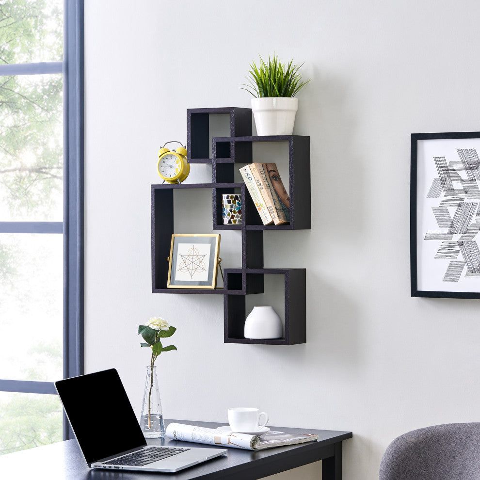 Danya B Intersecting Cube Shelves, Black