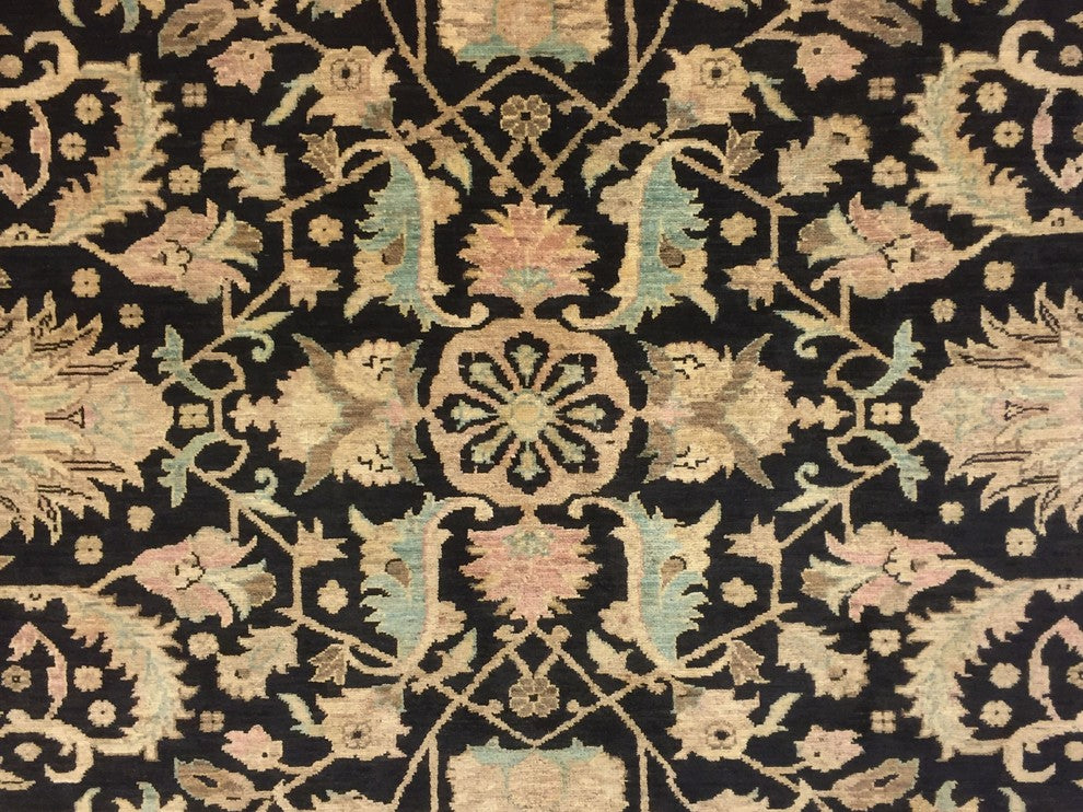 Peshawar Hala Black/Beige Rug, 9'4x11'11