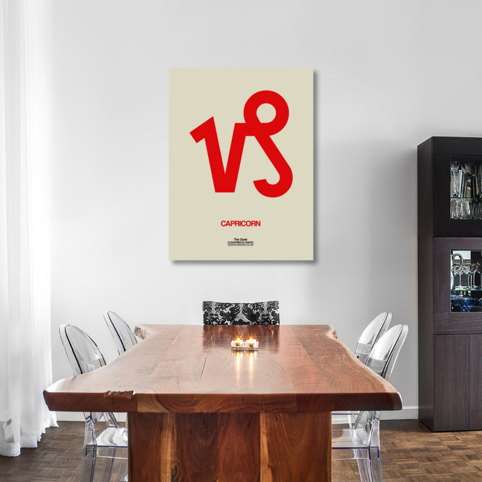 "Capricorn Zodiac Sign Red" Fine Art Print