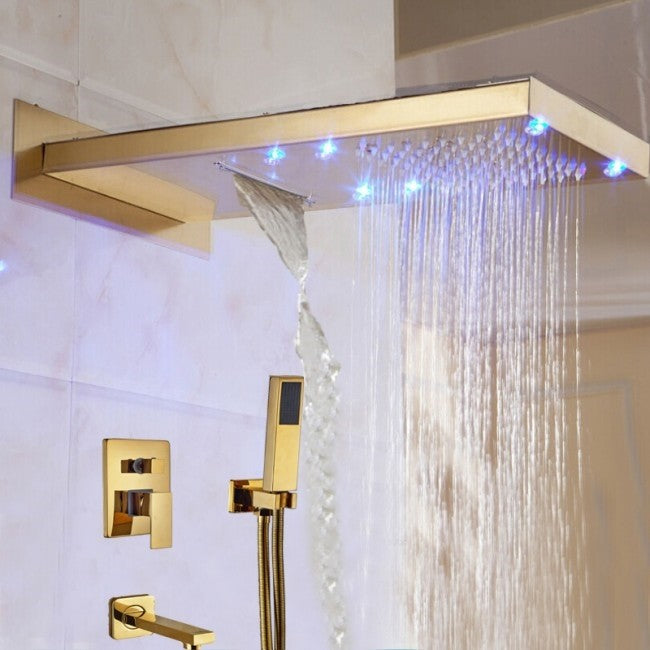 Modena LED Gold Shower Set