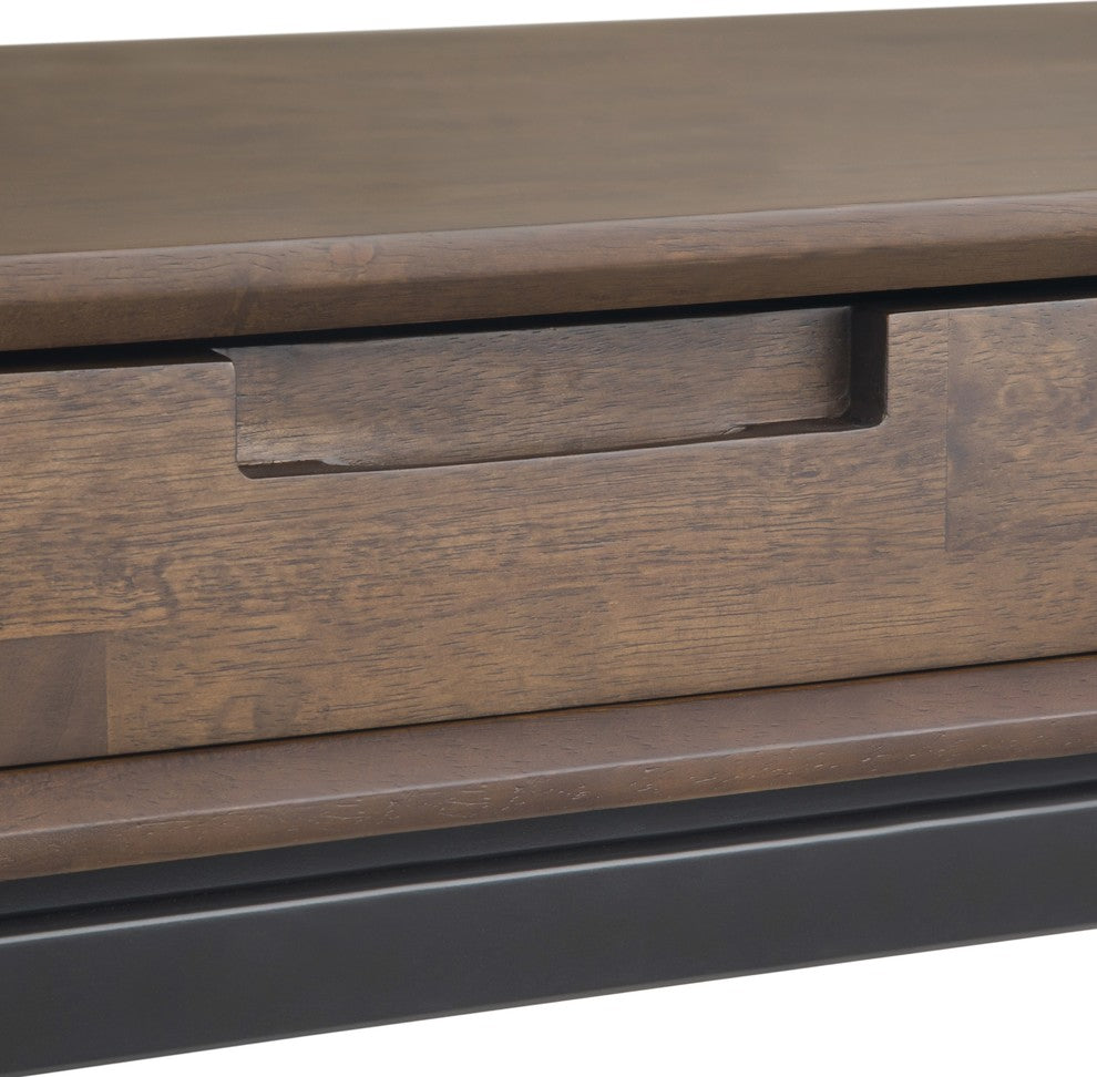 Banting Solid Hardwood Industrial 72 Inch Wide Wide Desk In Walnut Brown