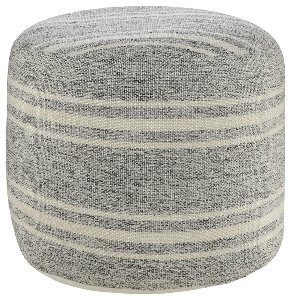 Farmhouse Triple Stripe Indoor Outdoor Pouf