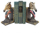 African Serengeti Giraffe and Zebra Bookends Statue Sculpture