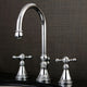 Kingston Brass Widespread Bathroom Faucet With Brass Pop-Up, Polished Chrome