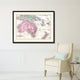 New Zealand Oceania Australia Vintage Antique Map Wall Art, 28"x37"