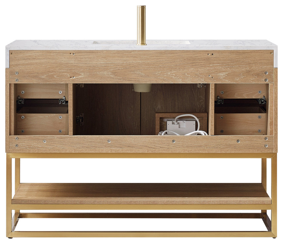 Alistair Vanity, North American Oak, 48 Inch, With Mirror