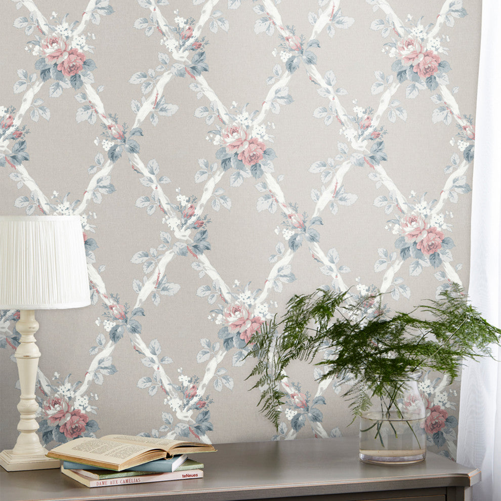 Laura Ashley Elwyn Wallpaper, Dove Grey