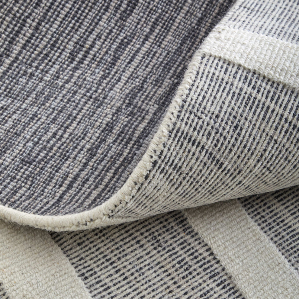 Peconic T8009 Modern/Industrial/Casual Area Rug, Gray/Ivory, 5'x8'