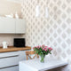 Line Leaves Peel and Stick Vinyl Wallpaper, Warm Gray, 24"w X 108"h