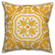 Yellow Watercolor Damask Tile 18x18 Throw Pillow