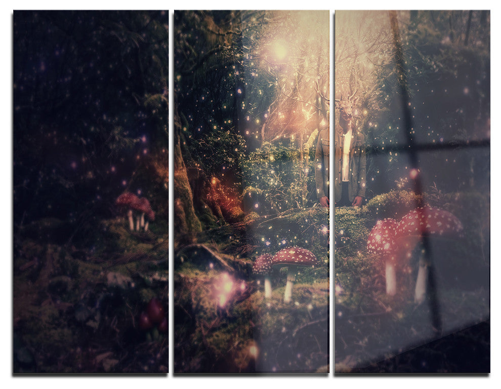 "Abstract Collage Art" Digital Metal Wall Art, 3 Panels, 36"x28"