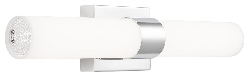 Perpetua LED 22" Bathroom Vanity Light With End Caps, Polished Chrome