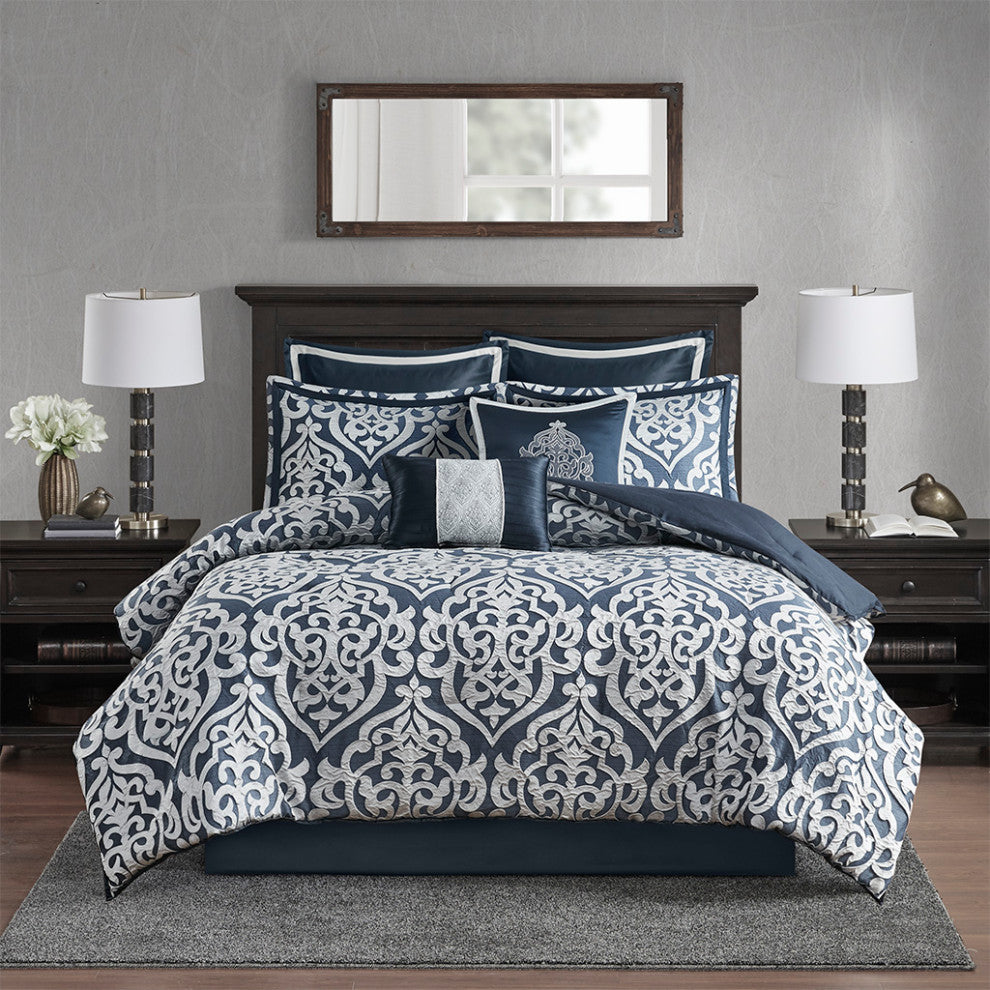 Madison Park Odette 8 Piece Jacquard Comforter Set