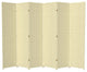 7' Tall Woven Fiber Room Divider, Cream, 6 Panel