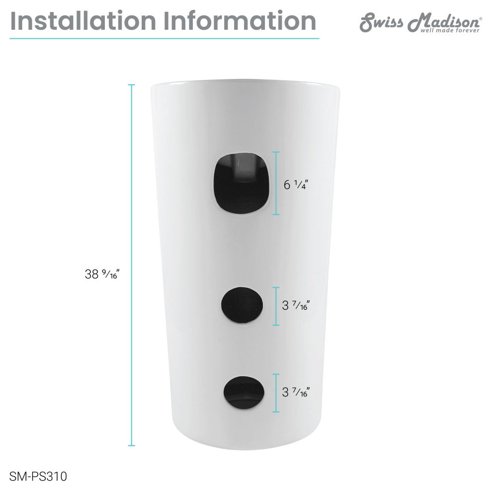 St. Tropez Circular One Piece Pedestal Sink