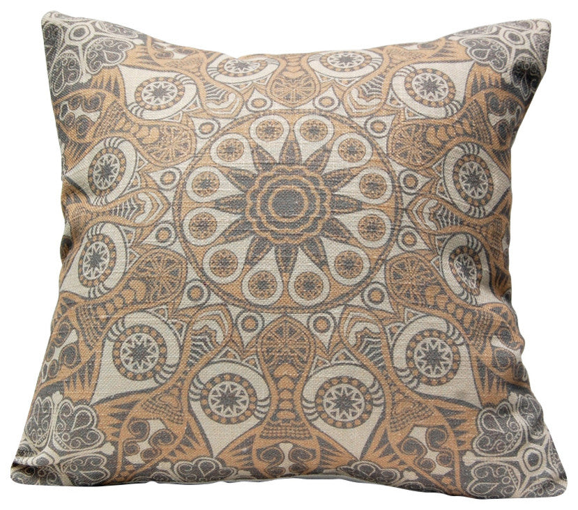 Medallion 4 Pillow, Gray
