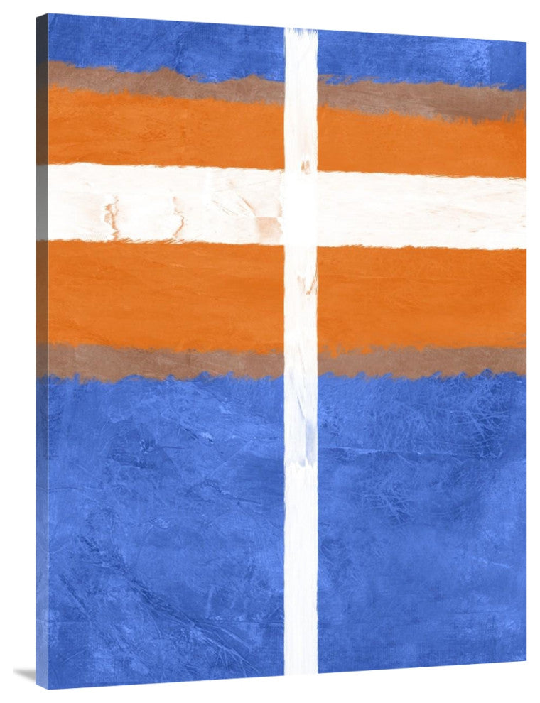 "Blue And Orange Abstract Theme 3" Fine Art Print