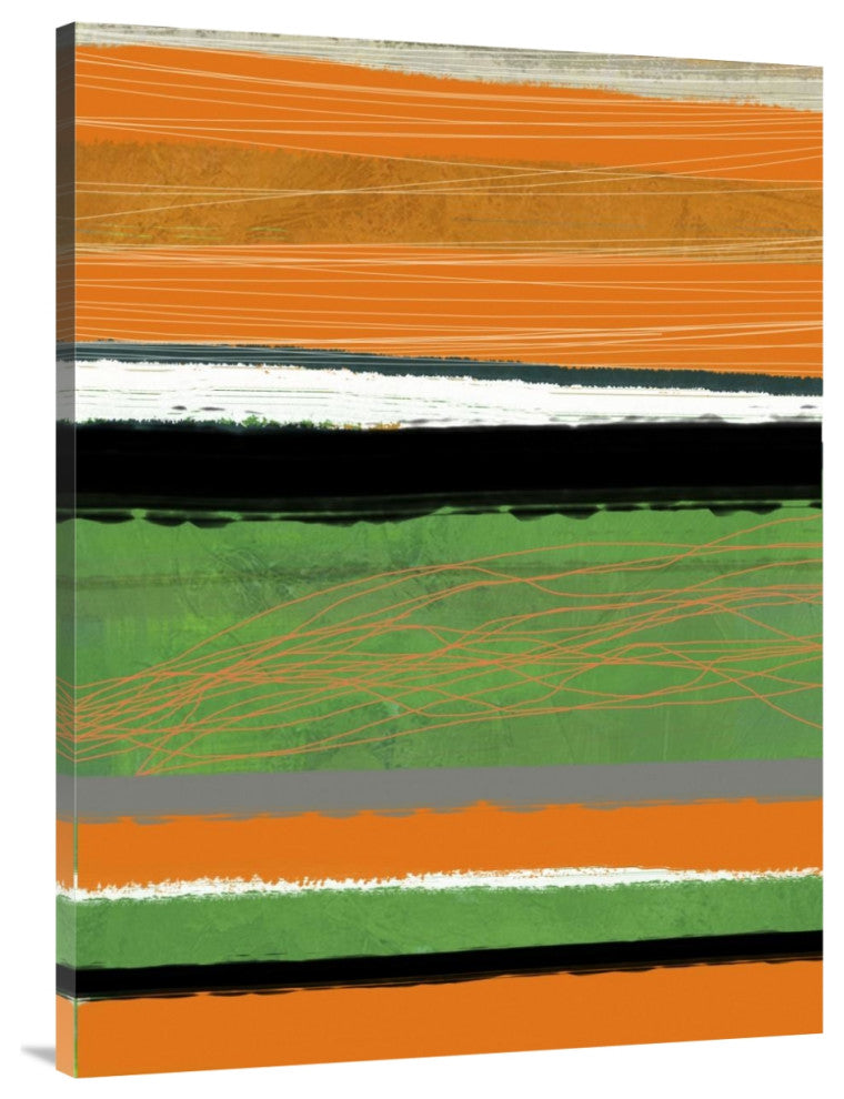 "Orange And Green Abstract 2" Fine Art Print