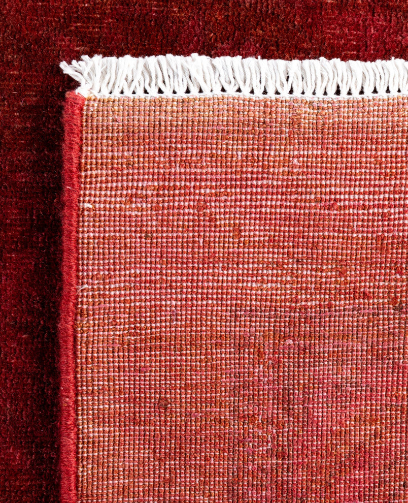 Overdyed One-of-a-Kind Hand-Knotted Area Rug Red, 5' 0" x 7' 1"