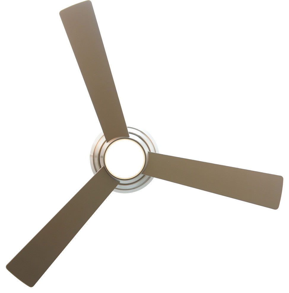 Niva Flush Mount Ceiling Fan, Stainless Steel