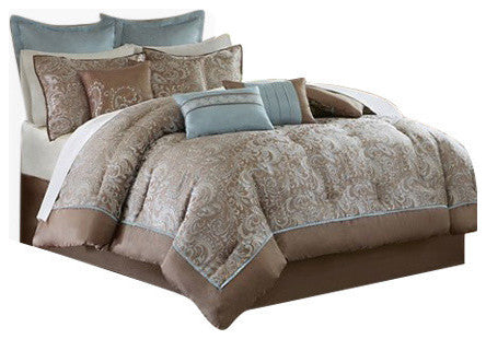 Madison Park Microfiber Jacquard 24-Piece Comforter Set, King