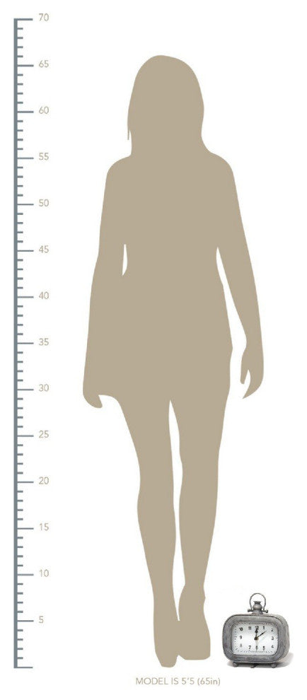 HomeRoots Distressed Arabic Metal Table Clock