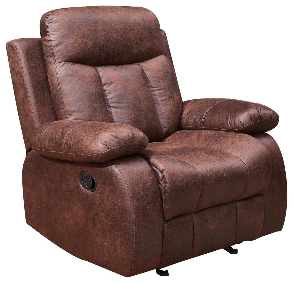 Betsy Furniture Microfiber Reclining Chair Rocker, Brown