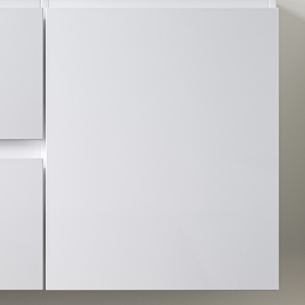 Beacon Bath Vanity, High Gloss White, 60", Single Sink, Wall Mount