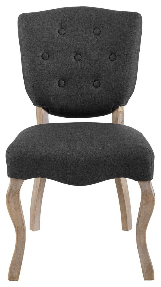 Array Vintage French Upholstered Dining Side Chair, Gray