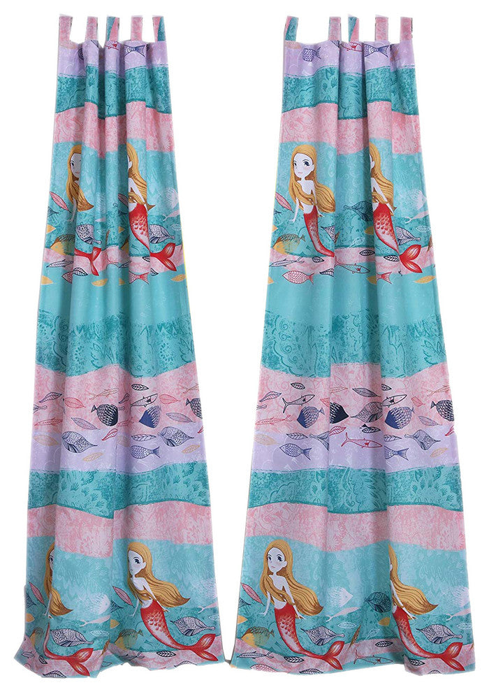 Greenland Home Mermaid Curtain Panel Pair, Multicolor