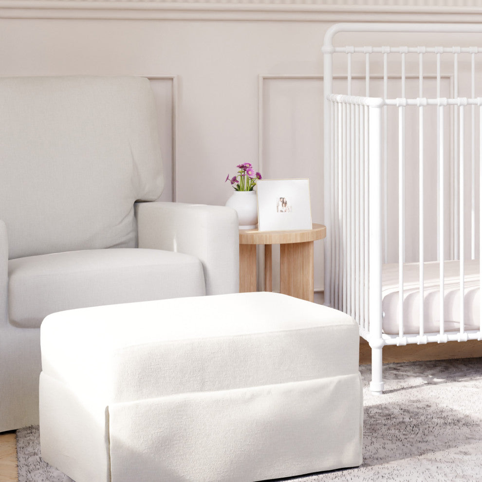 Crawford Pillowback Comfort Swivel Glider, Performance Cream Eco-Weave