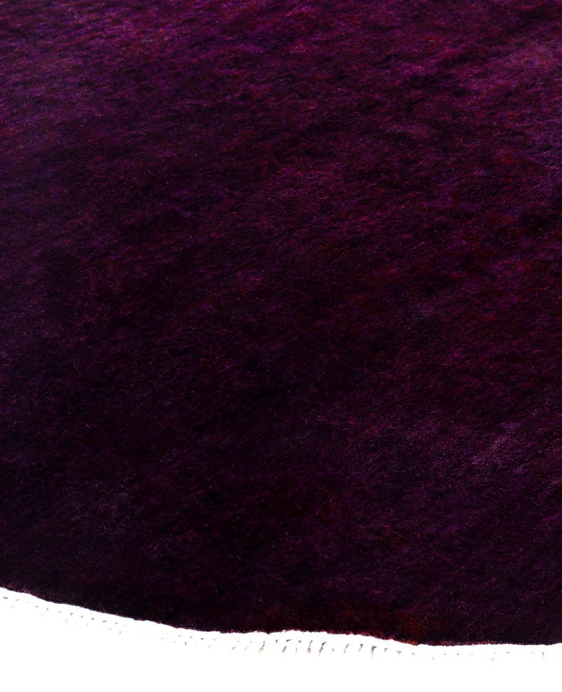 Overdyed One-of-a-Kind Hand-Knotted Area Rug Purple, 6' 1" x 6' 1"