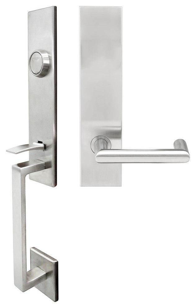 Stuttgart Lever, Tubular Dummy Handleset, Left Hand, Satin Stainless Steel
